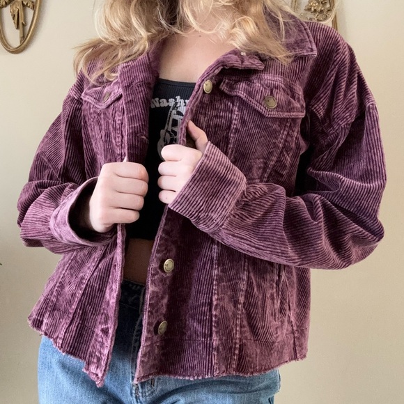 Purple velvet/corduroy jacket - Picture 3 of 9
